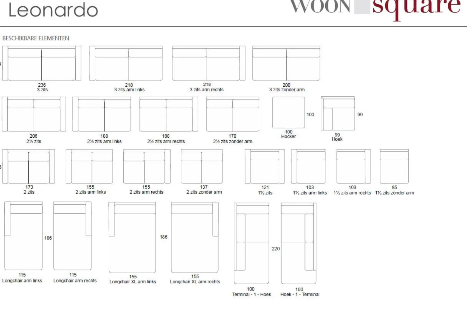 Woonsquare Leonardo loungebank Hot