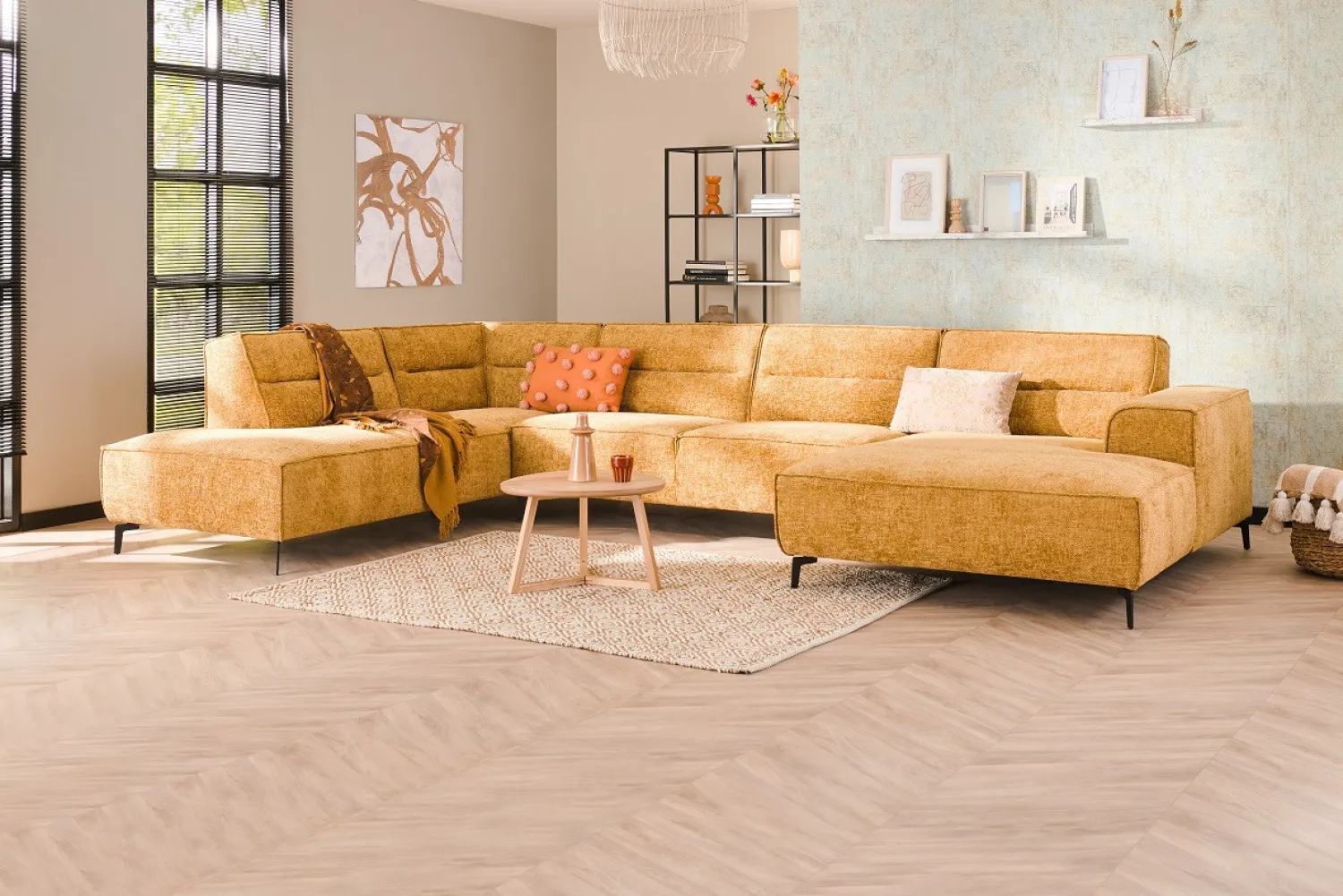 Woonsquare Porto hoekbank oker New