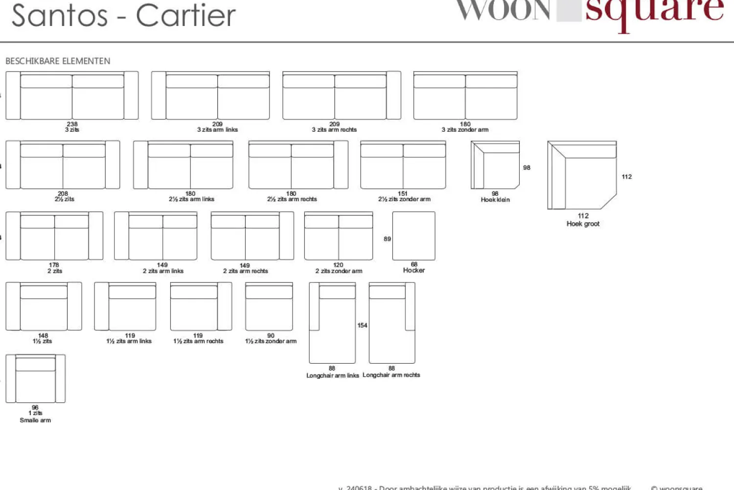 Woonsquare Santos 2½-zits cognac Discount
