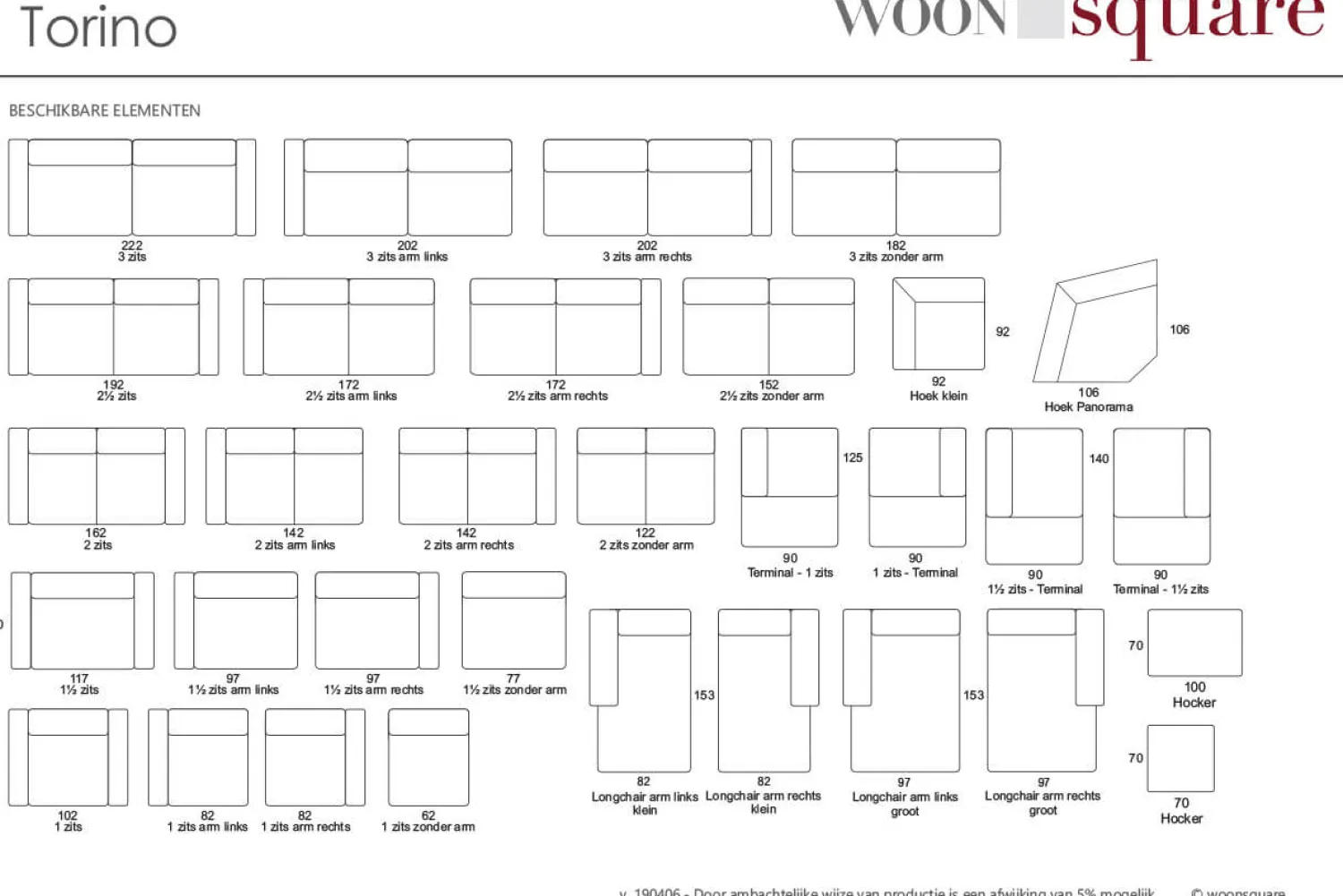 Woonsquare Torino hoekbank Discount